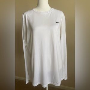 Nike Dri-fit long sleeved white top.  Large.